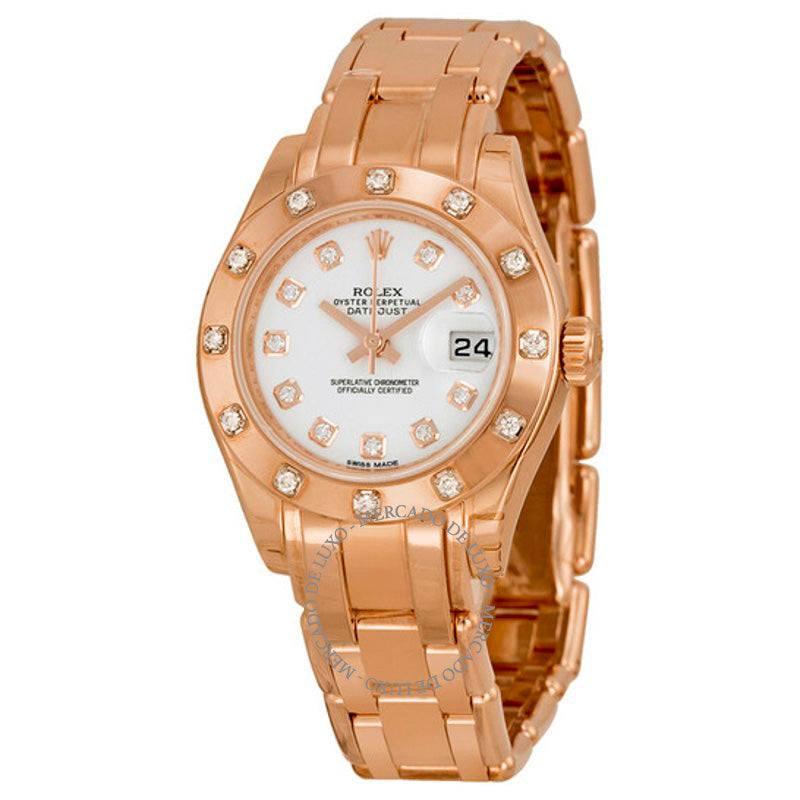 Relógio Lady-Datejust Pearlmaster Madrepérola Mostrador Ouro Everose 18K Automático 29 mm - Mercado de Luxo - O Maior E-Commerce de Bens, Produtos e Serviços de Luxo do Brasil.