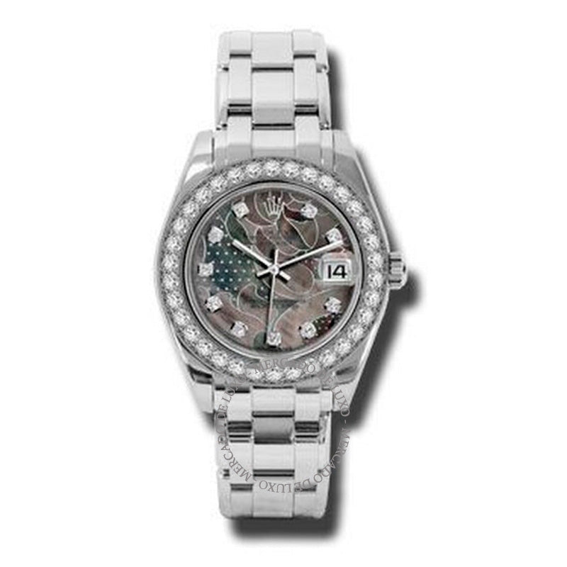 Relógio Lady-Datejust Pearlmaster Goldust Dream Mostrador de Diamantes Ouro Branco 18K Automático 34 mm - Mercado de Luxo - O Maior E-Commerce de Bens, Produtos e Serviços de Luxo do Brasil.