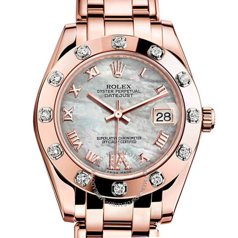 Relógio Lady-Datejust Pearlmaster Madrepérola Mostrador Ouro Everose 18K Automático 34 mm - Mercado de Luxo - O Maior E-Commerce de Bens, Produtos e Serviços de Luxo do Brasil.