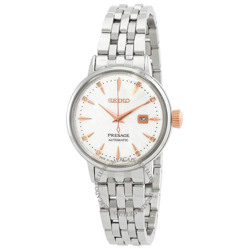 Relógio Presage Cocktail Automático Diamante Mostrador Branco 30 mm - Mercado de Luxo - O Maior E-Commerce de Bens, Produtos e Serviços de Luxo do Brasil.