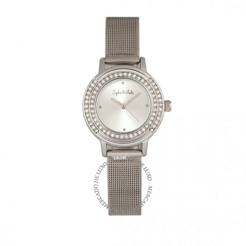Relógio Mostrador prateado de cristal Cambridge 28 mm - Mercado de Luxo - O Maior E-Commerce de Bens, Produtos e Serviços de Luxo do Brasil.