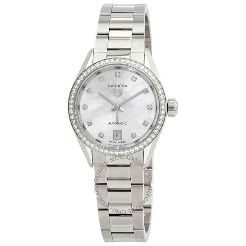 Relógio Carrera Automatic Diamond White Madrepérola Mostrador 29 mm - Mercado de Luxo - O Maior E-Commerce de Bens, Produtos e Serviços de Luxo do Brasil.