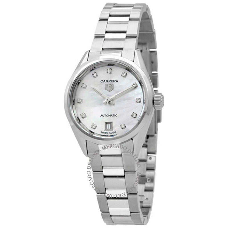 Relógio Carrera Automático Diamante Mostrador Branco 29 mm - Mercado de Luxo - O Maior E-Commerce de Bens, Produtos e Serviços de Luxo do Brasil.