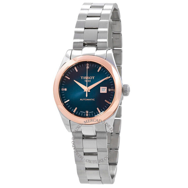 Relógio T-My Lady Automático Diamante Gradiente Mostrador Azul-Preto 29 mm - Mercado de Luxo - O Maior E-Commerce de Bens, Produtos e Serviços de Luxo do Brasil.