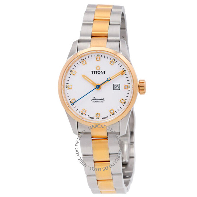 Relógio Airmaster Automático Mostrador Branco 23743 S 29 mm - Mercado de Luxo - O Maior E-Commerce de Bens, Produtos e Serviços de Luxo do Brasil.