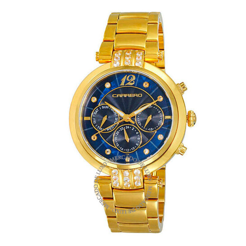 Relógio Adelina GMT Quartzo Mostrador Azul  - Mercado de Luxo - O Maior E-Commerce de Bens, Produtos e Serviços de Luxo do Brasil.