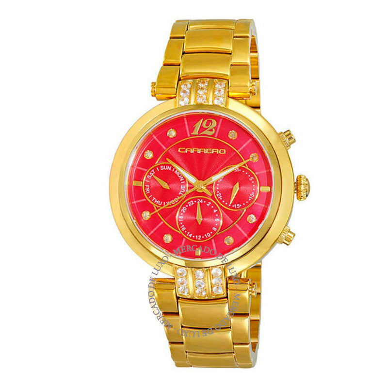 Relógio Adelina Quartz Mostrador Vermelho 38 mm - Mercado de Luxo - O Maior E-Commerce de Bens, Produtos e Serviços de Luxo do Brasil.