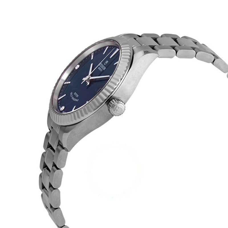Relógio Automático Azul com Mostrador de 3 Diamantes 34 mm - Mercado de Luxo - O Maior E-Commerce de Bens, Produtos e Serviços de Luxo do Brasil.
