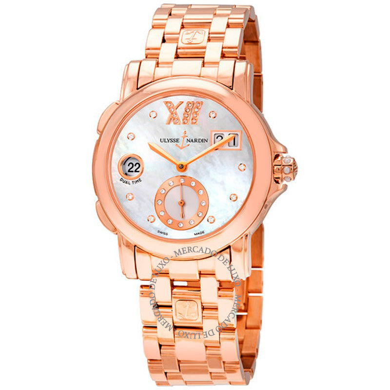Relógio GMT Dual Time Madrepérola Mostrador Ouro Rosa 18k Polido Automático 37 mm - Mercado de Luxo - O Maior E-Commerce de Bens, Produtos e Serviços de Luxo do Brasil.