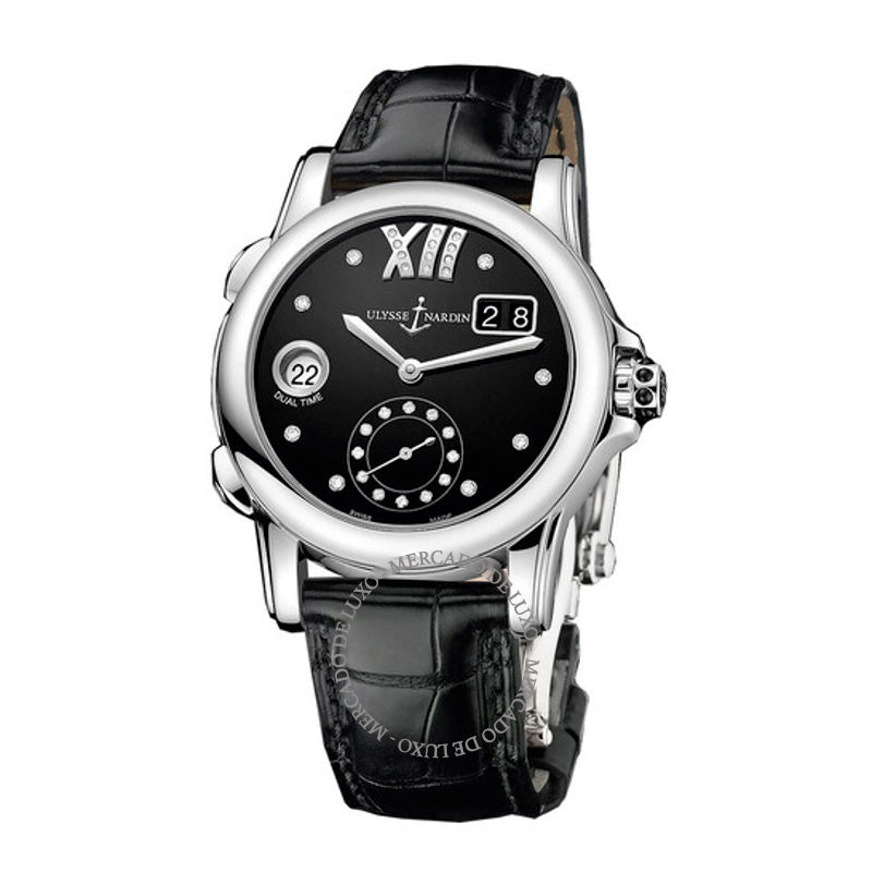 Relógio Mostrador preto duplo com diamantes automático 37 mm - Mercado de Luxo - O Maior E-Commerce de Bens, Produtos e Serviços de Luxo do Brasil.