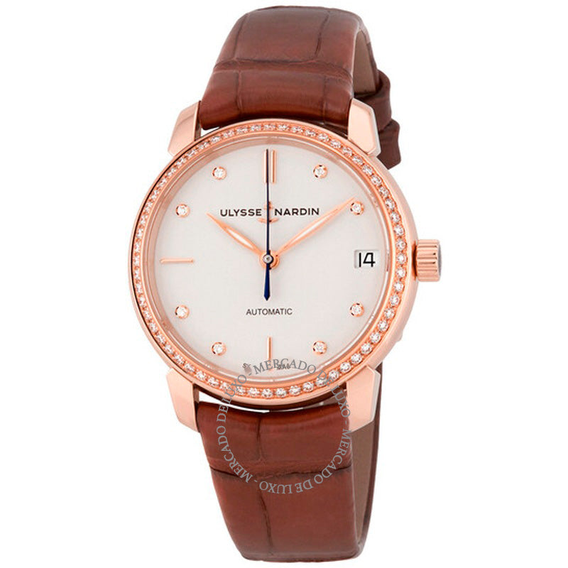 Relógio Classico Eggshell White Diamond Dial Ouro Rosa 18k Couro Marrom 31 mm - Mercado de Luxo - O Maior E-Commerce de Bens, Produtos e Serviços de Luxo do Brasil.