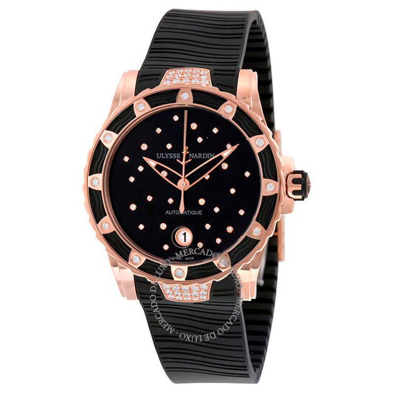 Relógio Lady Diver 2014 Mostrador Preto Borracha Preta 40 mm - Mercado de Luxo - O Maior E-Commerce de Bens, Produtos e Serviços de Luxo do Brasil.