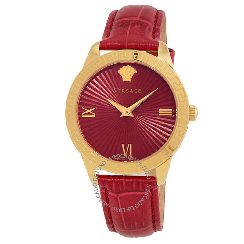 Relógio Greca Signature Quartz Mostrador Vermelho 38 mm - Mercado de Luxo - O Maior E-Commerce de Bens, Produtos e Serviços de Luxo do Brasil.