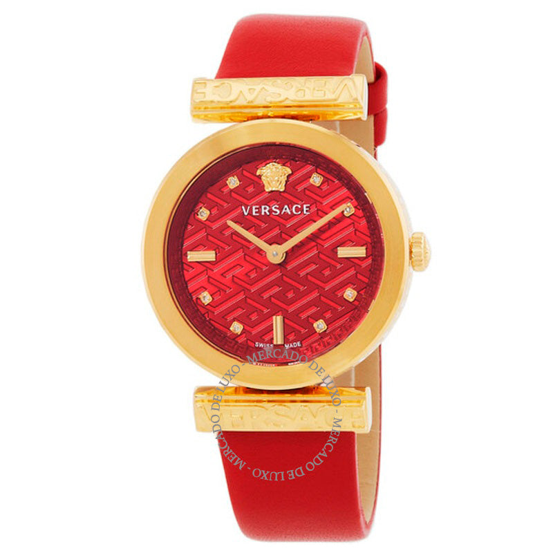 Relógio Regalia Cristal de Quartzo Mostrador Vermelho 34 mm - Mercado de Luxo - O Maior E-Commerce de Bens, Produtos e Serviços de Luxo do Brasil.
