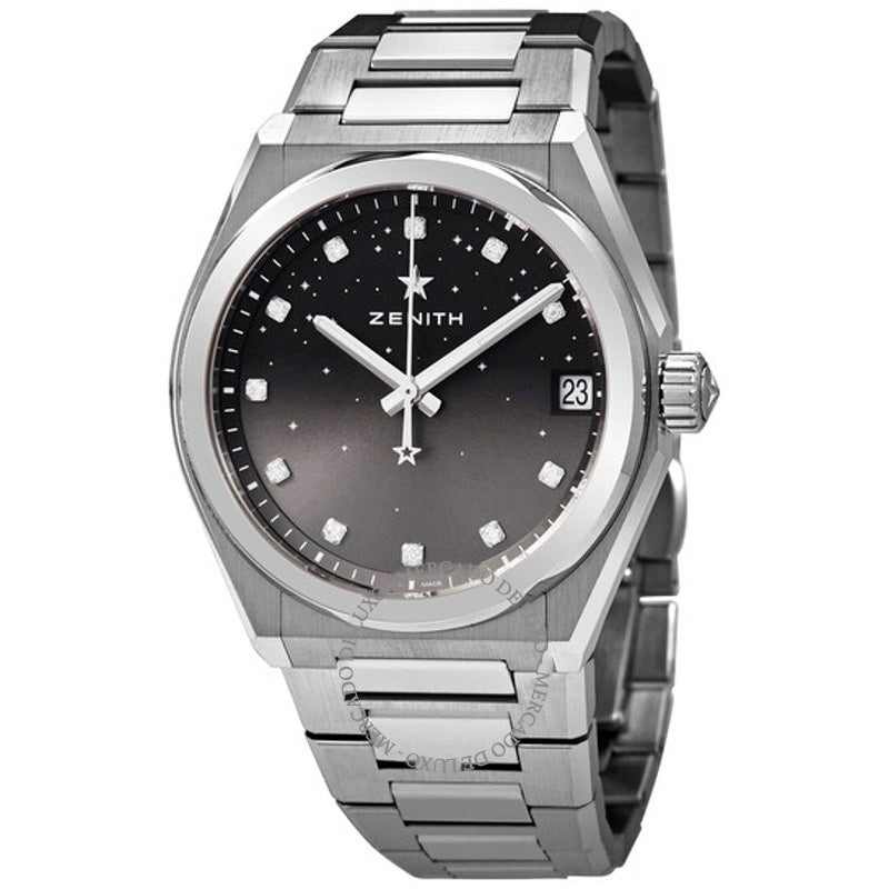 Relógio Defy Midnight Automático Cinza Gradiente Mostrador Diamante 36 mm - Mercado de Luxo - O Maior E-Commerce de Bens, Produtos e Serviços de Luxo do Brasil.