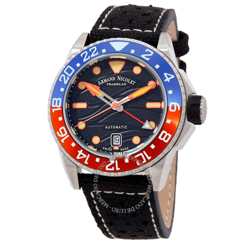 Relógio JSH GMT Automático Mostrador Preto 41 mm - Mercado de Luxo - O Maior E-Commerce de Bens, Produtos e Serviços de Luxo do Brasil.