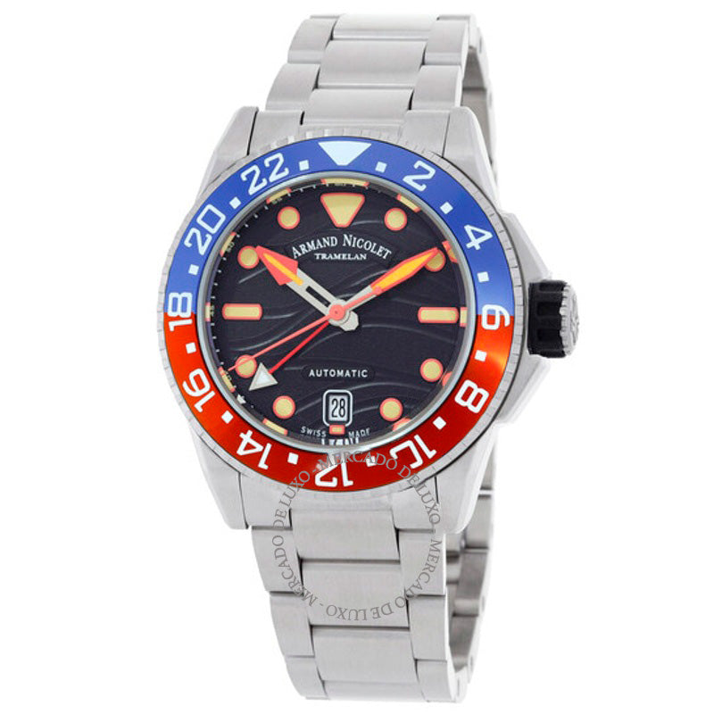 Relógio JSH GMT Automático Mostrador Preto 41 mm - Mercado de Luxo - O Maior E-Commerce de Bens, Produtos e Serviços de Luxo do Brasil.