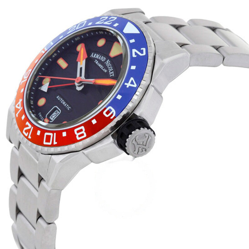 Relógio JSH GMT Automático Mostrador Preto 41 mm - Mercado de Luxo - O Maior E-Commerce de Bens, Produtos e Serviços de Luxo do Brasil.