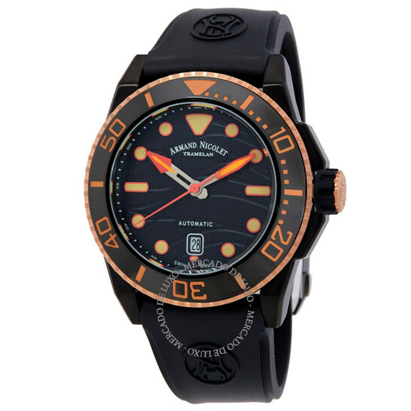 Relógio JSH Automático Mostrador Preto 44 mm - Mercado de Luxo - O Maior E-Commerce de Bens, Produtos e Serviços de Luxo do Brasil.