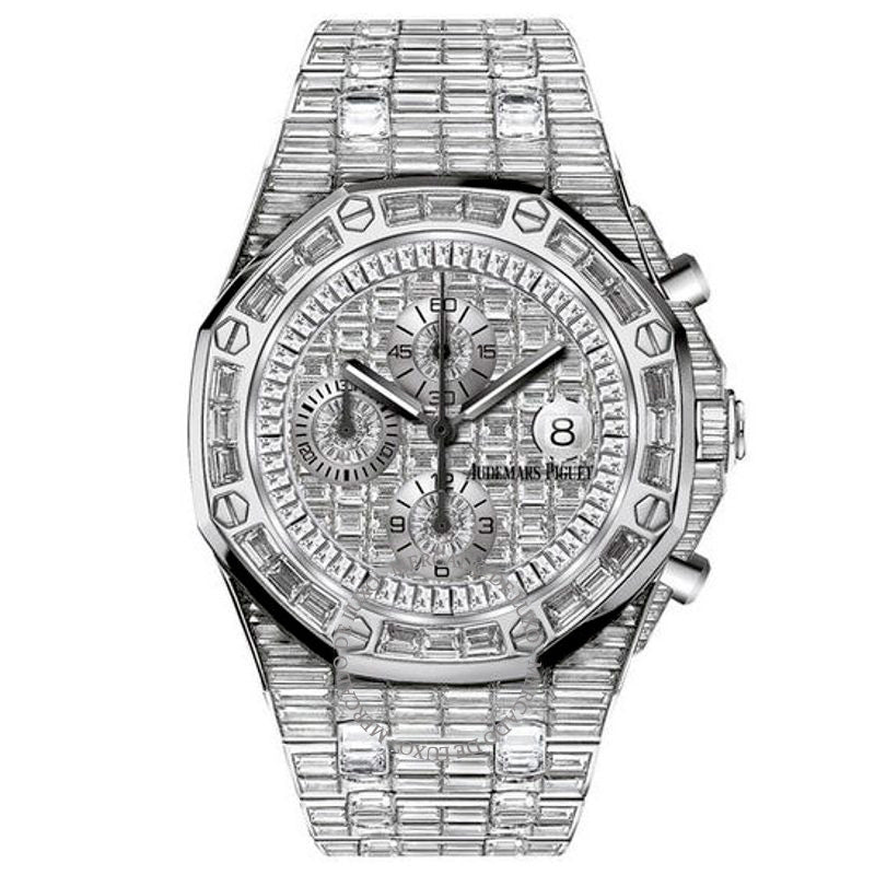 Relógio Royal Oak Offshore Ouro Branco 18 Quilates Baguette Mostrador Pavimentado com Diamantes 42 mm - Mercado de Luxo - O Maior E-Commerce de Bens, Produtos e Serviços de Luxo do Brasil.
