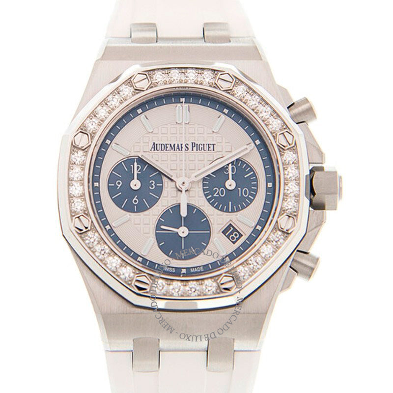 Relógio Royal Oak Offshore Cronógrafo Automático Diamante Mostrador Branco 37 mm - Mercado de Luxo - O Maior E-Commerce de Bens, Produtos e Serviços de Luxo do Brasil.