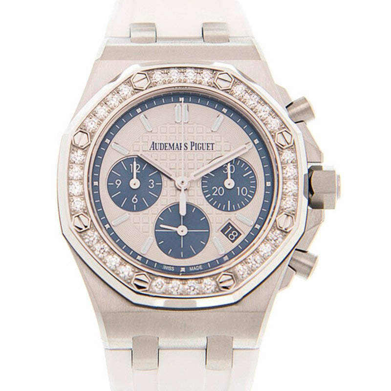 Relógio Royal Oak Offshore Cronógrafo Automático Diamante Mostrador Branco 37 mm - Mercado de Luxo - O Maior E-Commerce de Bens, Produtos e Serviços de Luxo do Brasil.