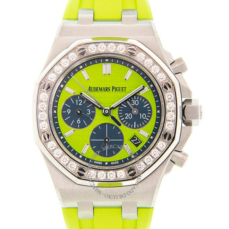 Relógio Royal Oak Offshore Cronógrafo Automático Mostrador Verde Diamante 37 mm - Mercado de Luxo - O Maior E-Commerce de Bens, Produtos e Serviços de Luxo do Brasil.
