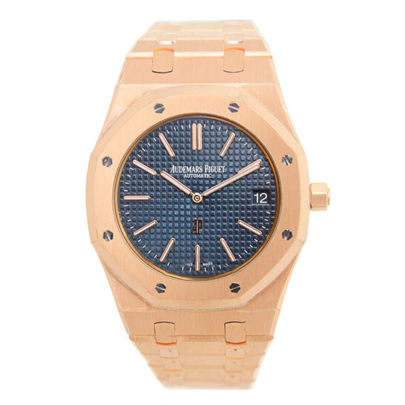 Relógio Royal Oak Extrafino Automático Mostrador Azul Ouro Rosa 18 K  - Mercado de Luxo - O Maior E-Commerce de Bens, Produtos e Serviços de Luxo do Brasil.