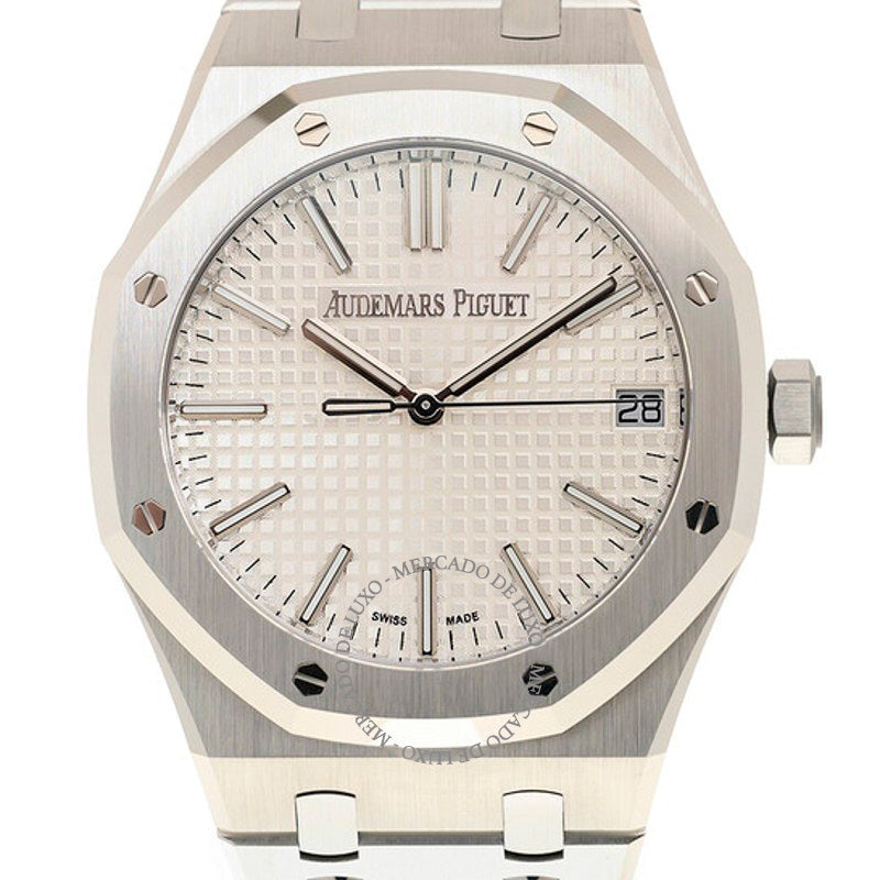 Relógio Royal Oak "50º Aniversário" Automático Mostrador Prateado 41 mm - Mercado de Luxo - O Maior E-Commerce de Bens, Produtos e Serviços de Luxo do Brasil.