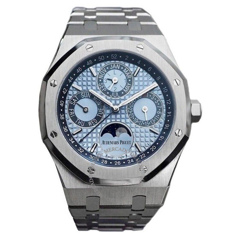 Relógio Royal Oak Calendário Perpétuo Automático Mostrador Azul 41 mm - Mercado de Luxo - O Maior E-Commerce de Bens, Produtos e Serviços de Luxo do Brasil.