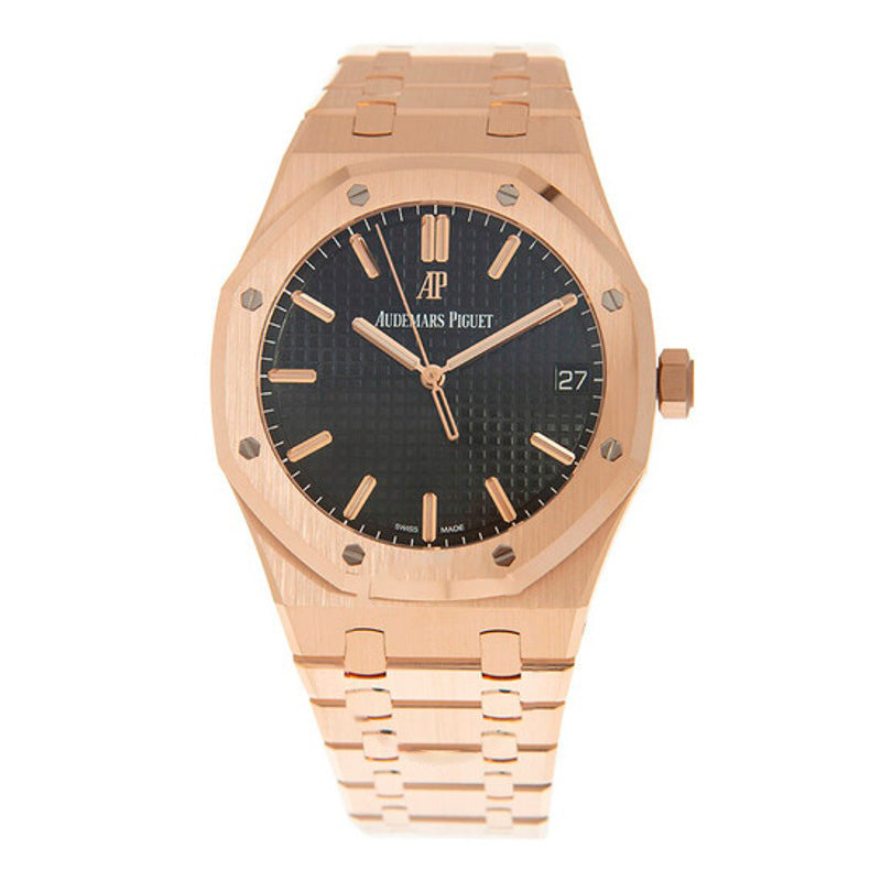 Relógio Royal Oak Mostrador Preto Automático Ouro Rosa 18k 41 mm - Mercado de Luxo - O Maior E-Commerce de Bens, Produtos e Serviços de Luxo do Brasil.