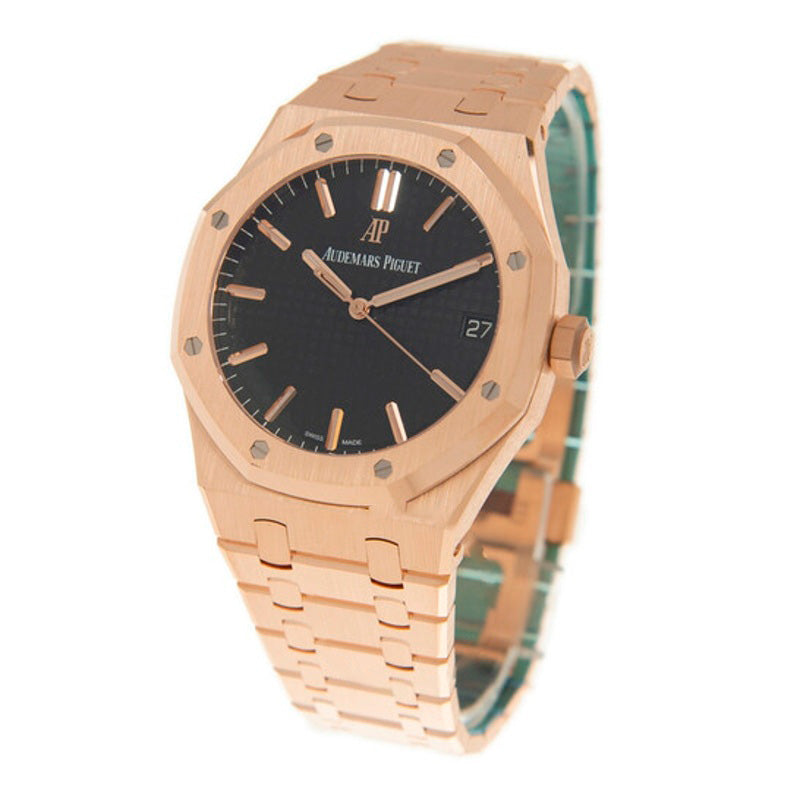 Relógio Royal Oak Mostrador Preto Automático Ouro Rosa 18k 41 mm - Mercado de Luxo - O Maior E-Commerce de Bens, Produtos e Serviços de Luxo do Brasil.