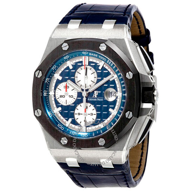 Relógio Royal Oak Offshore Blue Couro de Jacaré 44 mm - Mercado de Luxo - O Maior E-Commerce de Bens, Produtos e Serviços de Luxo do Brasil.