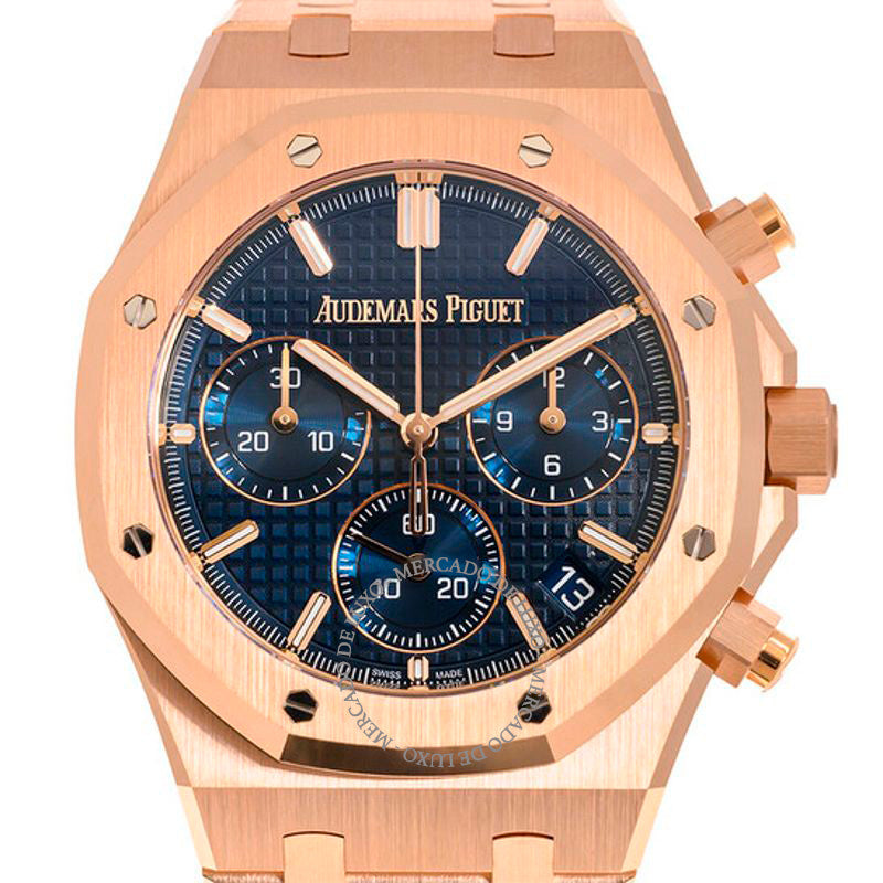 Relógio Royal Oak Cronógrafo Automático Mostrador Azul  - Mercado de Luxo - O Maior E-Commerce de Bens, Produtos e Serviços de Luxo do Brasil.