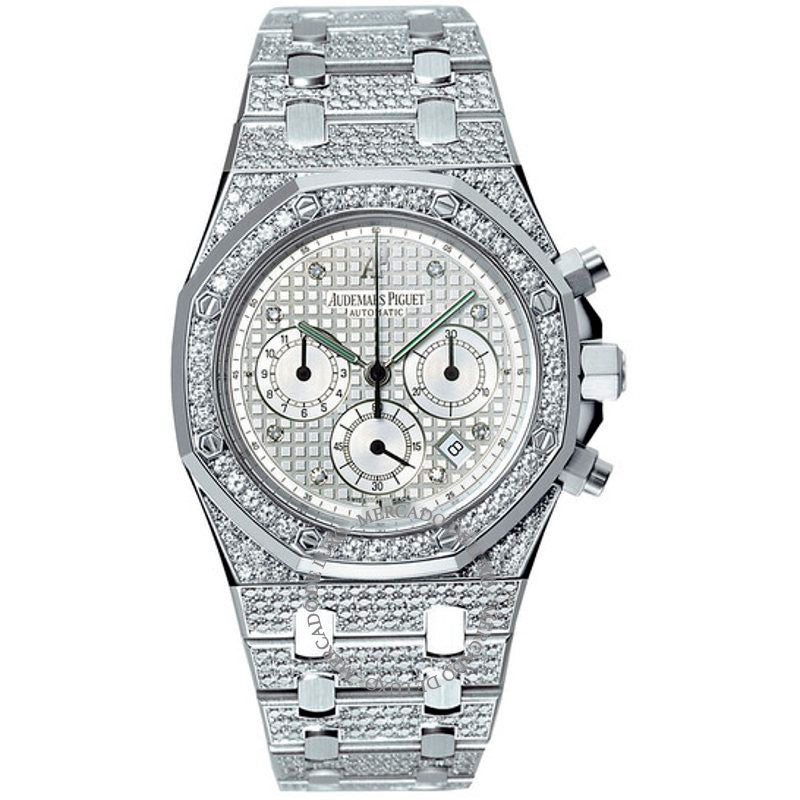Relógio Royal Oak Chronograph Diamond Ouro Branco 39 mm - Mercado de Luxo - O Maior E-Commerce de Bens, Produtos e Serviços de Luxo do Brasil.