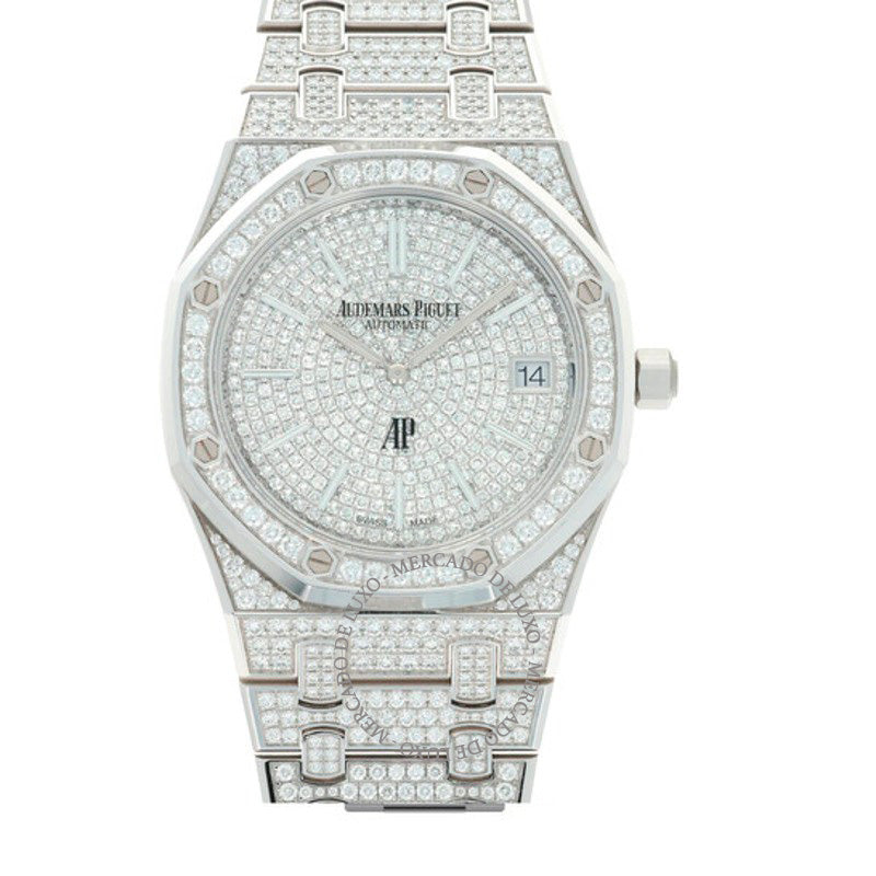 Relógio Royal Oak Automático Diamante Mostrador Prateado 39 mm - Mercado de Luxo - O Maior E-Commerce de Bens, Produtos e Serviços de Luxo do Brasil.