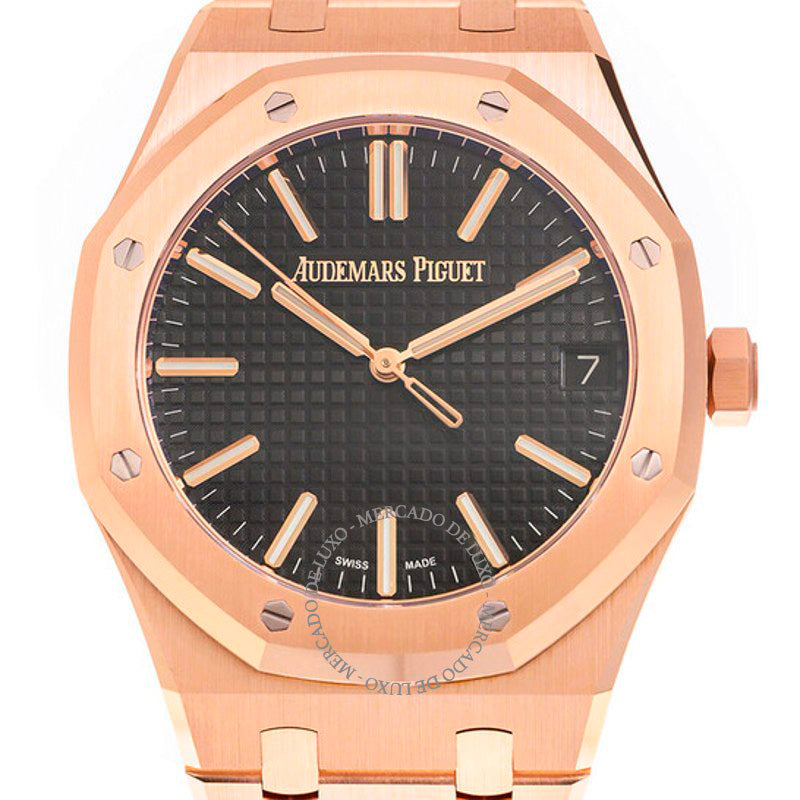 Relógio Royal Oak Automático Mostrador Preto  - Mercado de Luxo - O Maior E-Commerce de Bens, Produtos e Serviços de Luxo do Brasil.