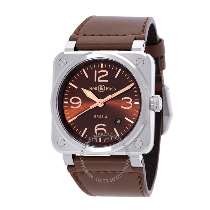 Relógio BR 03 Golden Heritage Automático Mostrador Marrom 41 mm - Mercado de Luxo - O Maior E-Commerce de Bens, Produtos e Serviços de Luxo do Brasil.