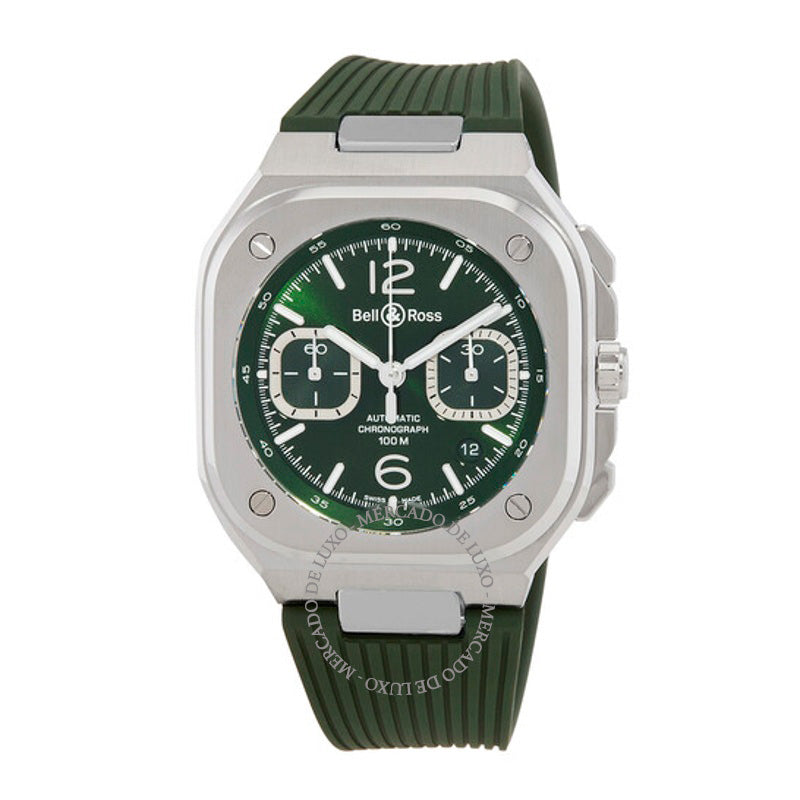 Relógio BR05 Cronógrafo Automático Verde Sunray 42 mm - Mercado de Luxo - O Maior E-Commerce de Bens, Produtos e Serviços de Luxo do Brasil.