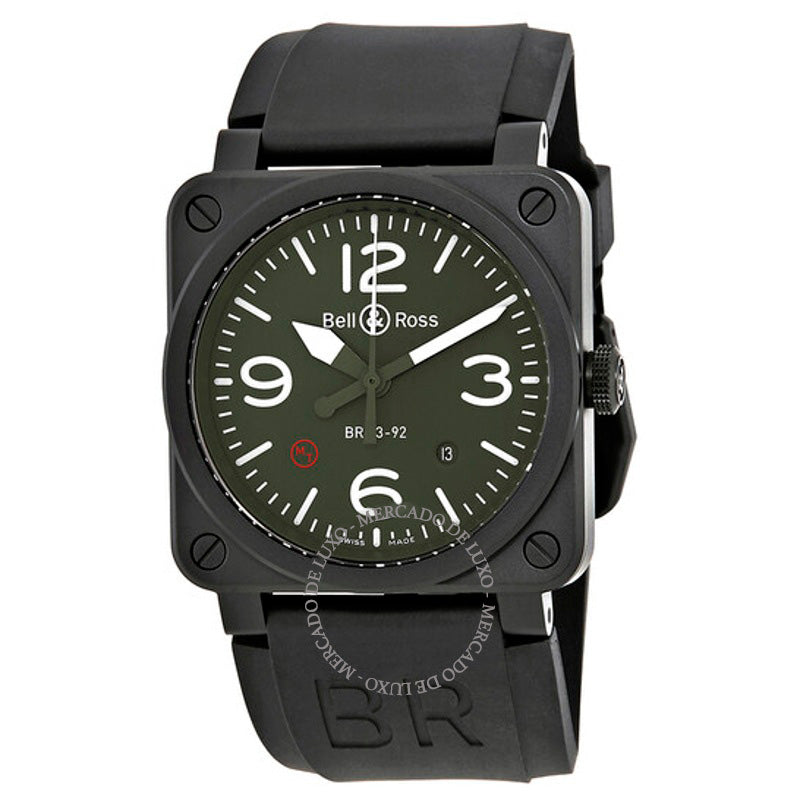 Relógio Mostrador automático verde oliva tipo militar 42 mm - Mercado de Luxo - O Maior E-Commerce de Bens, Produtos e Serviços de Luxo do Brasil.