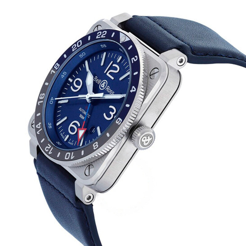 Relógio BR 03-93 GMT Automático Mostrador Azul 42 mm - Mercado de Luxo - O Maior E-Commerce de Bens, Produtos e Serviços de Luxo do Brasil.