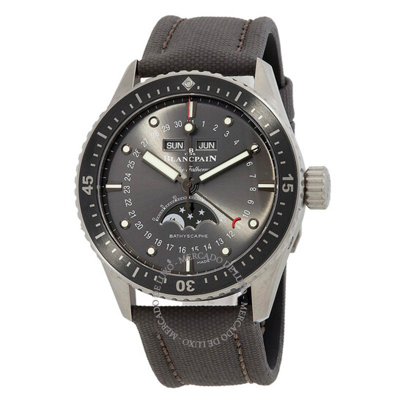 Relógio Fifty Fathoms Bathyscaphe Quantieme Automático Mostrador Cinza 43 mm - Mercado de Luxo - O Maior E-Commerce de Bens, Produtos e Serviços de Luxo do Brasil.