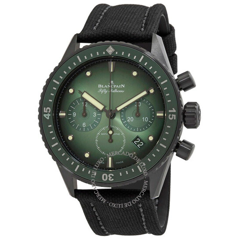 Relógio Fifty Fathoms Cronógrafo Automático Mostrador Verde 43 mm - Mercado de Luxo - O Maior E-Commerce de Bens, Produtos e Serviços de Luxo do Brasil.