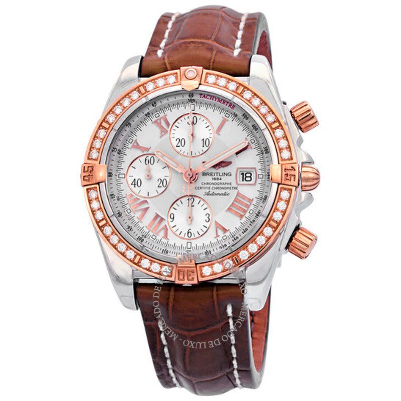 Relógio Chronomat Evolution Cronógrafo Cronômetro Automático Mostrador Prateado com Diamantes 44 mm - Mercado de Luxo - O Maior E-Commerce de Bens, Produtos e Serviços de Luxo do Brasil.