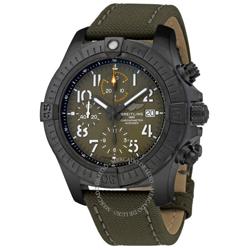 Relógio Cronógrafo Avenger Night Mission Cronômetro Automático Mostrador Verde Cáqui 45 mm - Mercado de Luxo - O Maior E-Commerce de Bens, Produtos e Serviços de Luxo do Brasil.