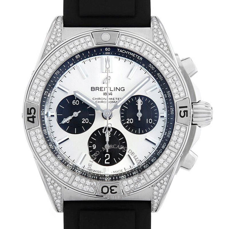 Relógio Chronomat B01 Cronógrafo Automático Cronômetro Mostrador Prateado com Diamante 42 mm - Mercado de Luxo - O Maior E-Commerce de Bens, Produtos e Serviços de Luxo do Brasil.