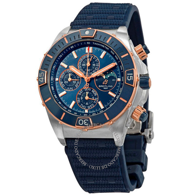 Relógio Super Chronomat Calendário de Quatro Anos Cronógrafo Automático Mostrador Azul 44 mm - Mercado de Luxo - O Maior E-Commerce de Bens, Produtos e Serviços de Luxo do Brasil.