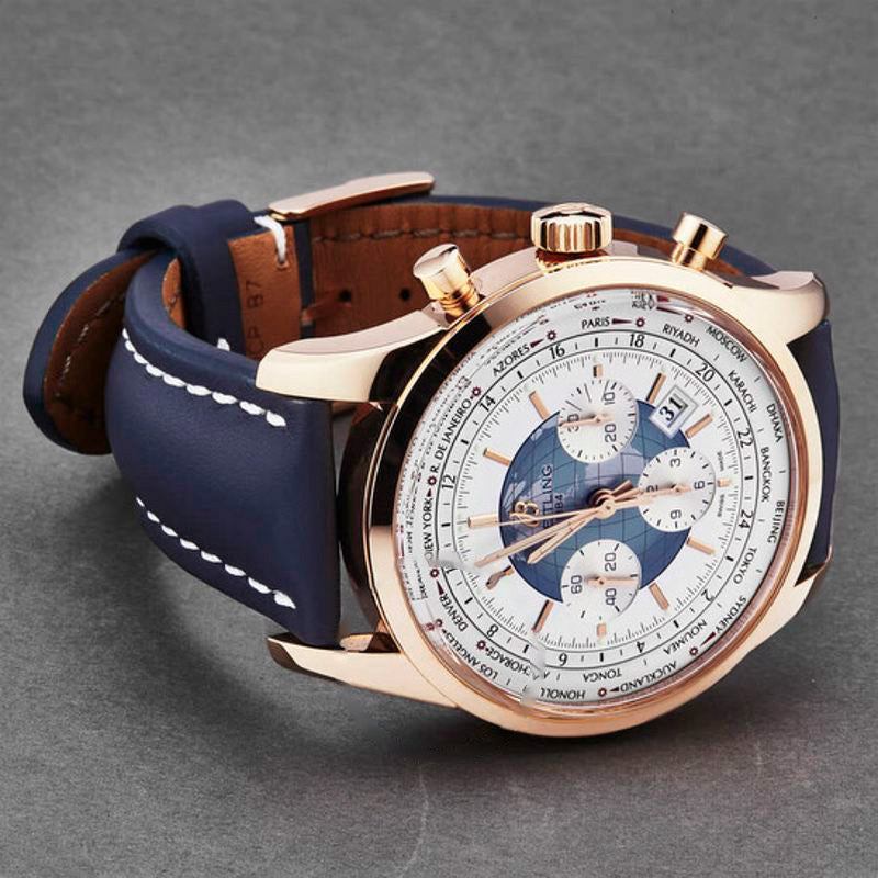 Relógio Transocean Unitime Hora Mundial Cronógrafo Automático Mostrador Branco 46 mm - Mercado de Luxo - O Maior E-Commerce de Bens, Produtos e Serviços de Luxo do Brasil.