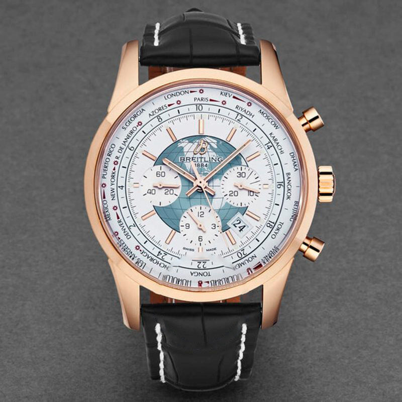 Relógio Transocean Unitime Hora Mundial Cronógrafo Automático Mostrador Branco  - Mercado de Luxo - O Maior E-Commerce de Bens, Produtos e Serviços de Luxo do Brasil.