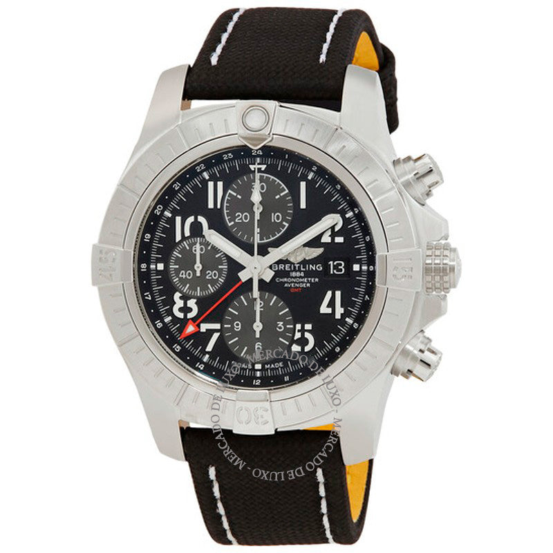 Relógio Cronógrafo Avenger GMT Cronômetro Automático Mostrador Preto 45 mm - Mercado de Luxo - O Maior E-Commerce de Bens, Produtos e Serviços de Luxo do Brasil.